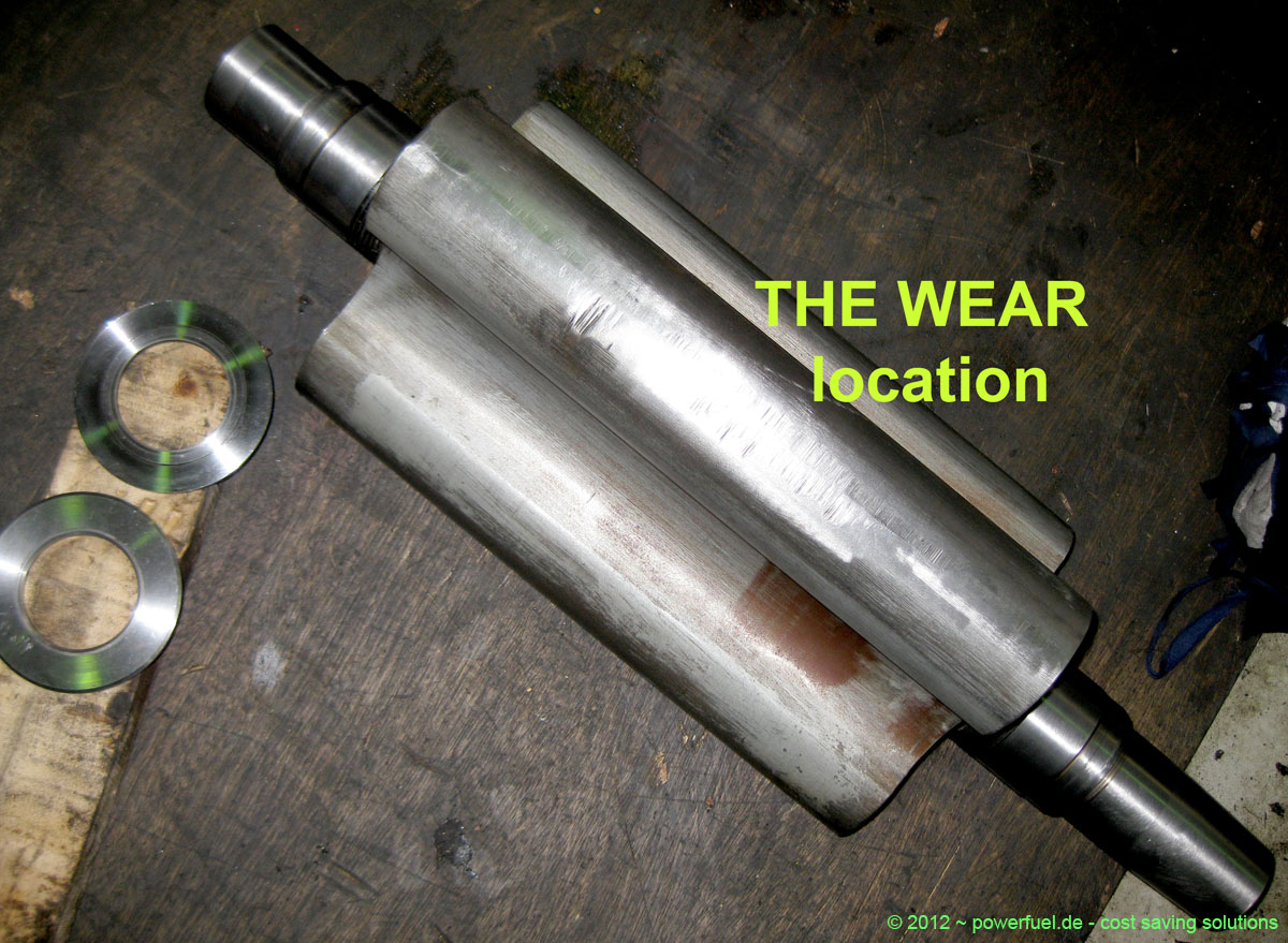  wear location at the main part of the oil pump